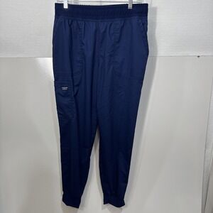 Cherokee Jogger Scrub Pants Women's‎ Medium Navy Elastic Waist Band With Tie